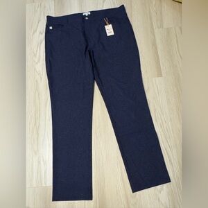 NWT PETER MILLAR performance 5 pocket golf pants 42 x 32" inseam navy patterned